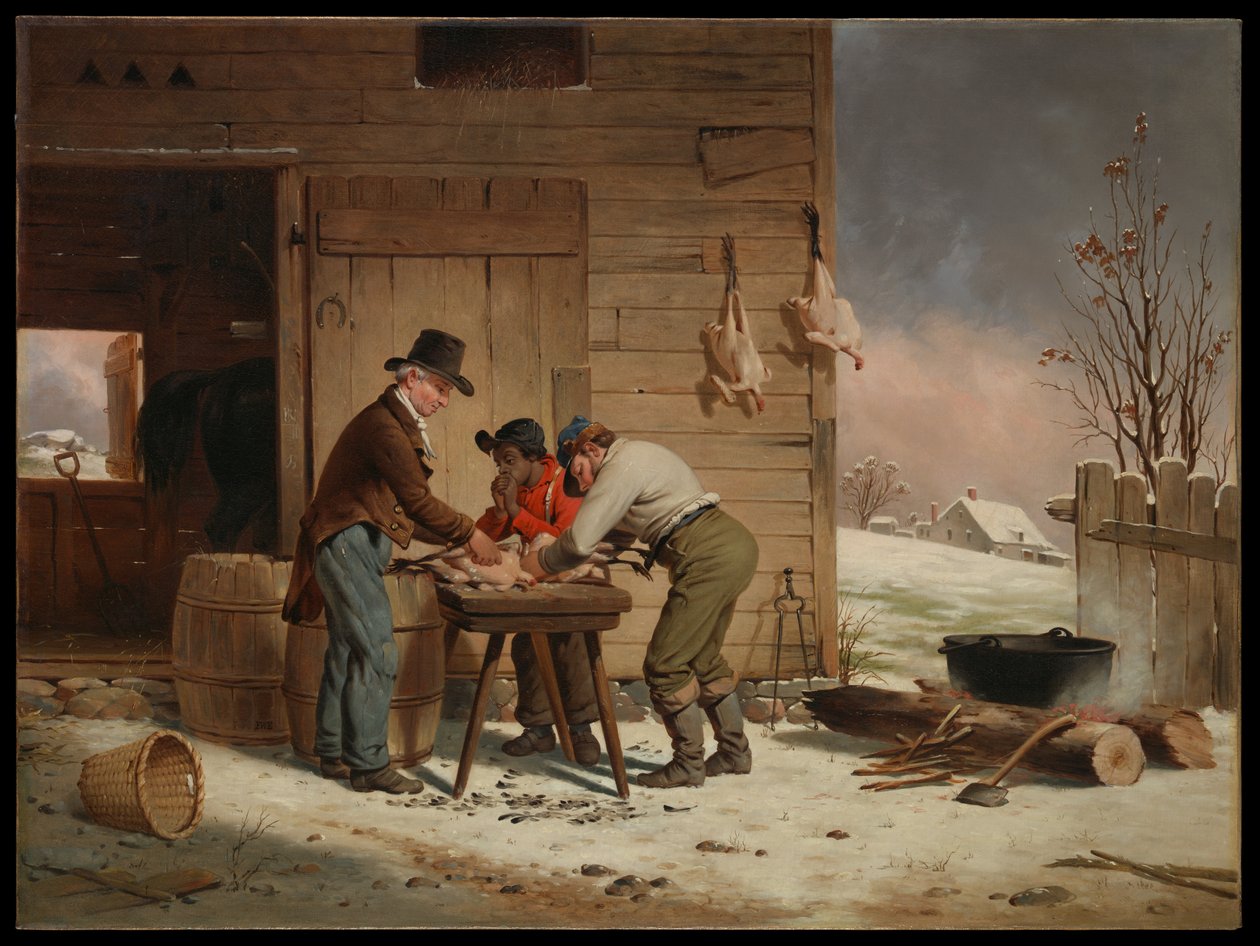 Preparando la Navidad (Desplumando pavos) de Francis William Edmonds