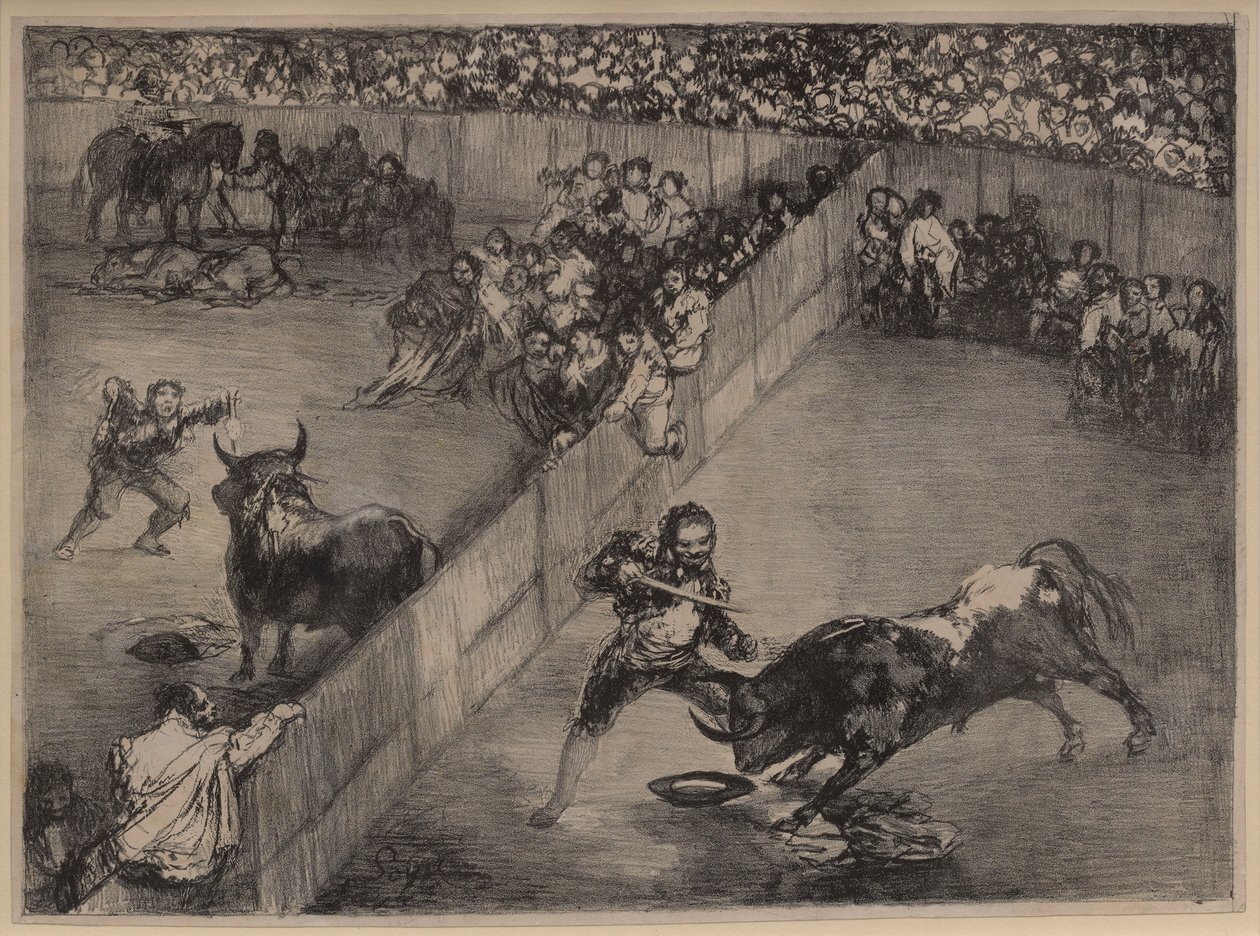 Corrida de toros en un ruedo partido de Francisco de Goya