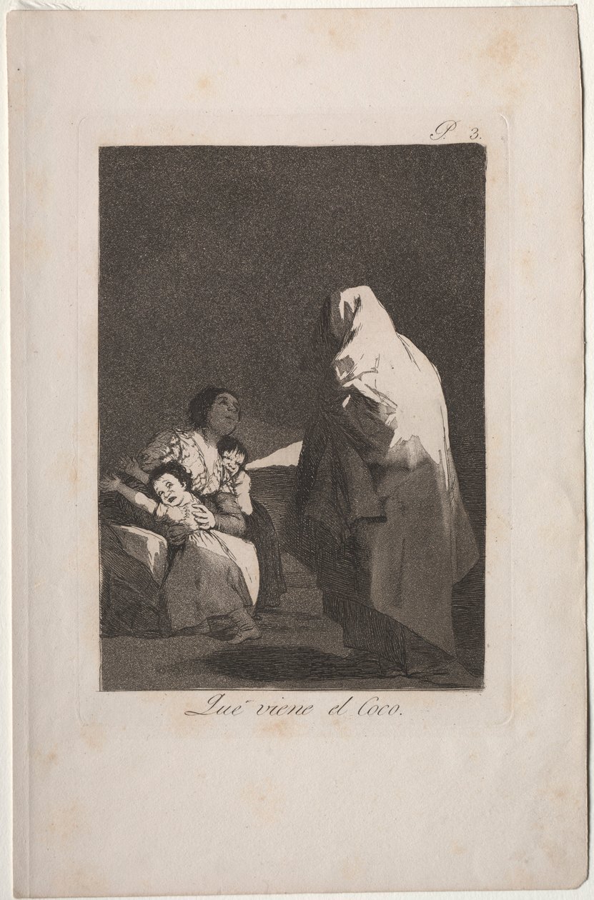 Caprichos: Aquí viene el Coco de Francisco de Goya