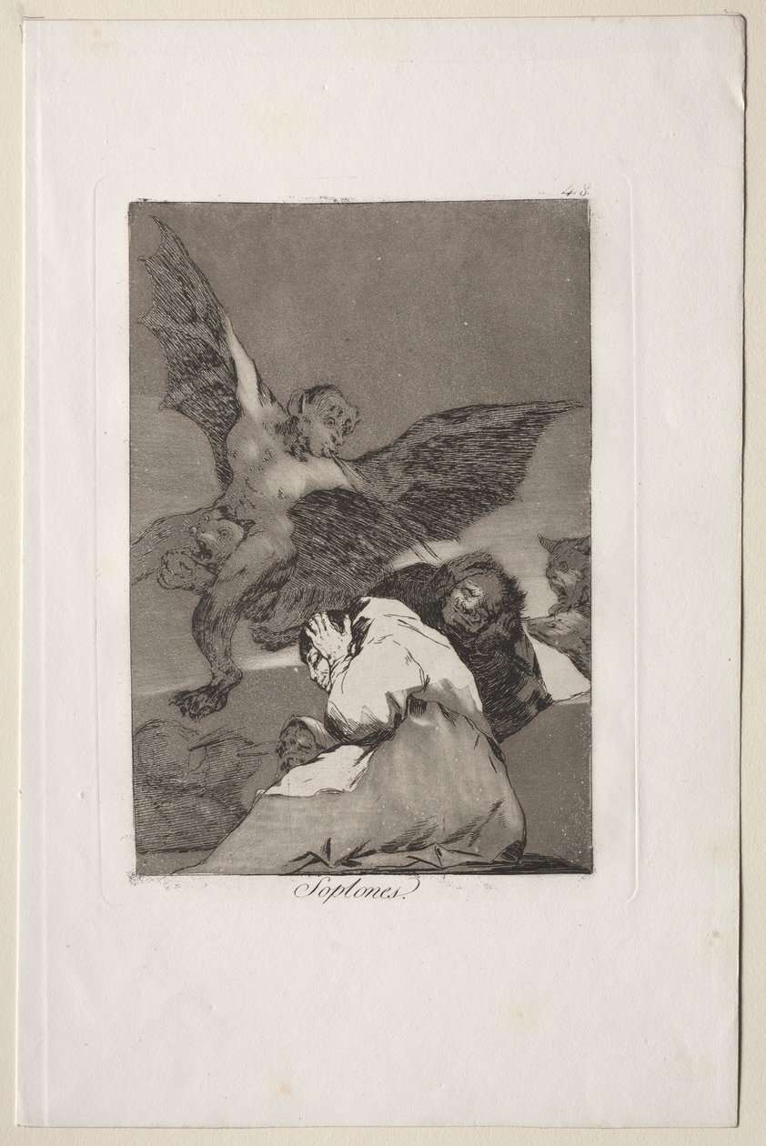 Caprichos: Chismosos-Ráfagas de viento de Francisco de Goya