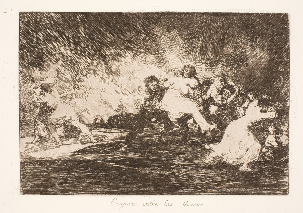 Huyen a través de las llamas (41) de Francisco de Goya