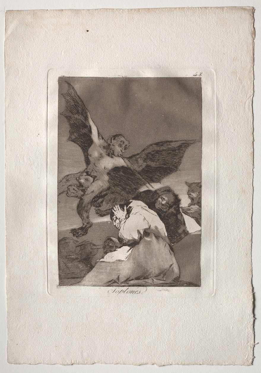 Ochenta Caprichos: Tale-Bearers-Blasts of Wind de Francisco de Goya