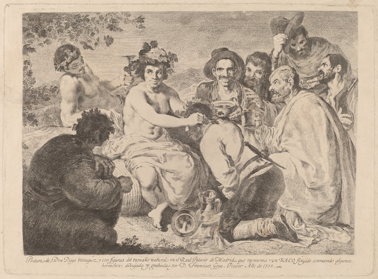Baco (Bacchus) de Francisco de Goya after Diego Velázquez