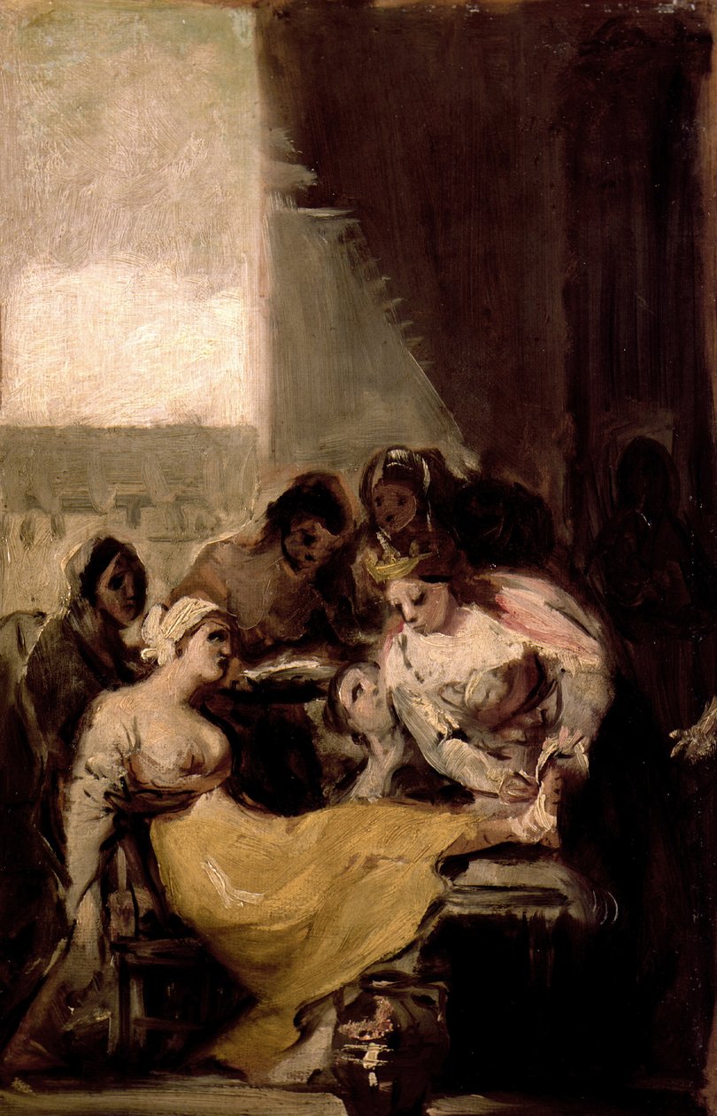Santa Isabel de Portugal curando las heridas de una mujer enferma de Francisco de Goya