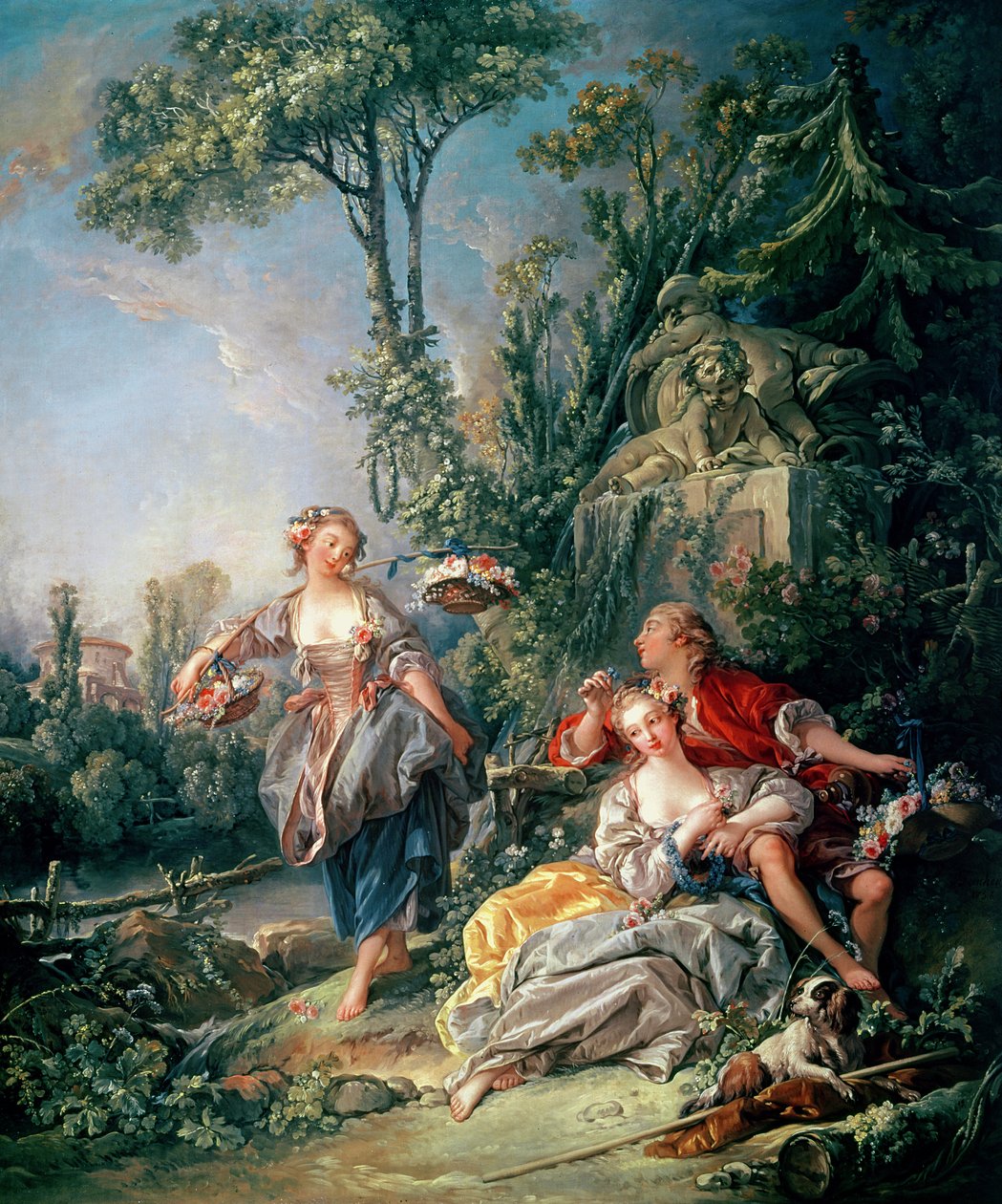 Amantes en un parque de François Boucher