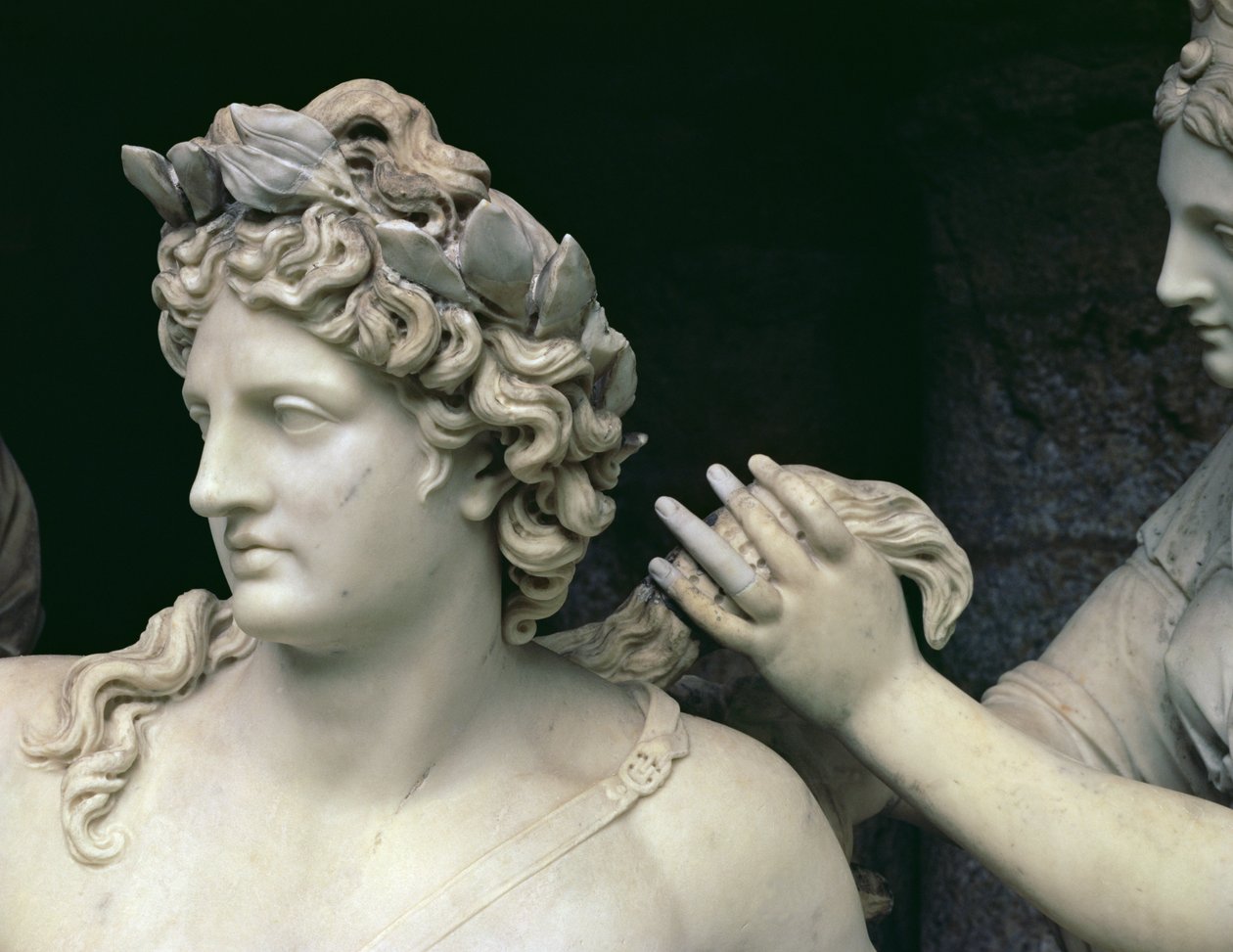 Apolo atendido por las ninfas (detalle de la cabeza de Apolo) de Francois Girardon