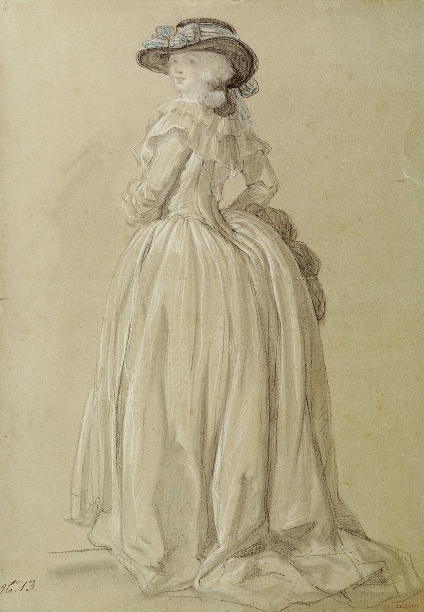 Mujer joven de pie de Francois Louis Joseph Watteau