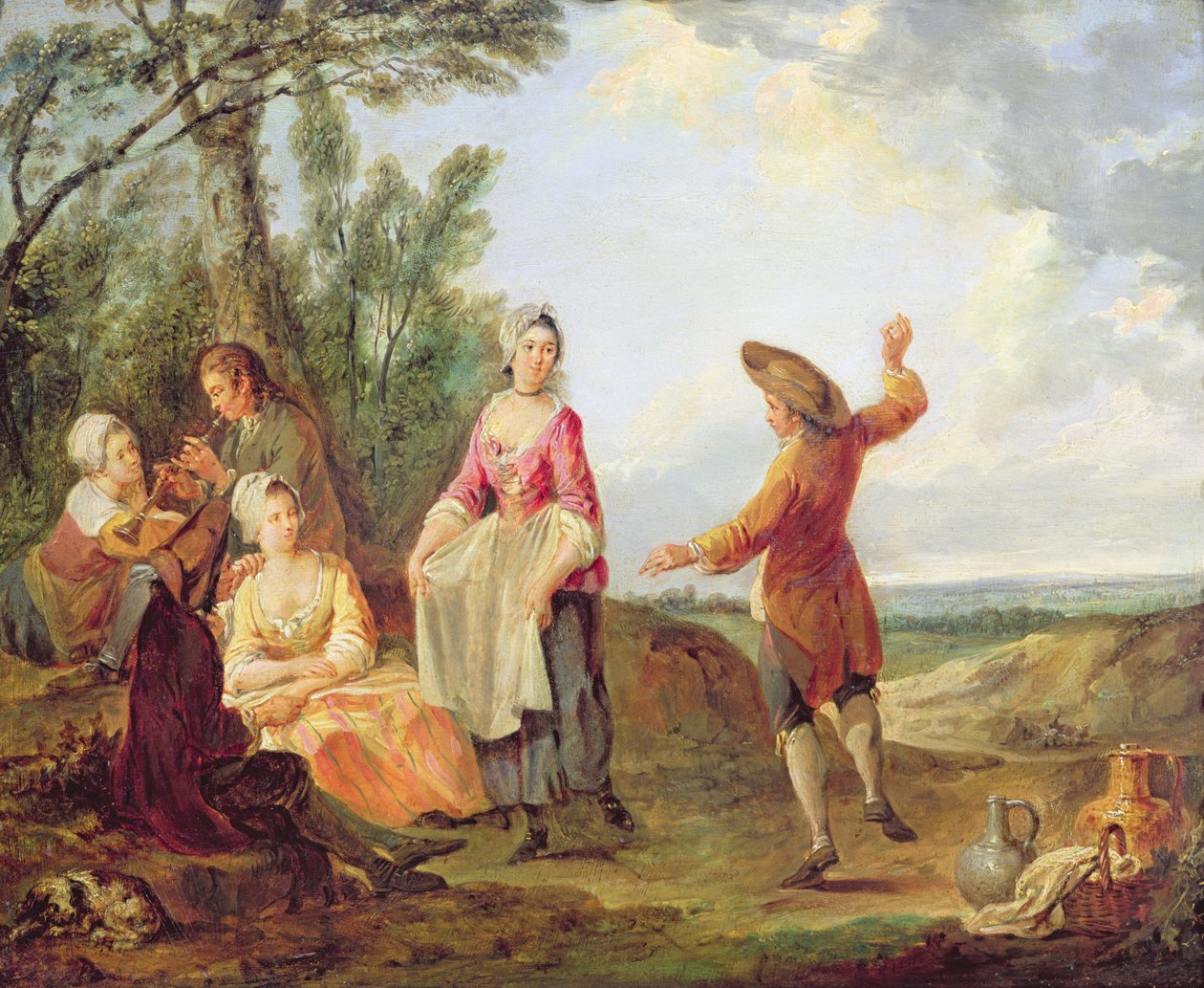 La danza rústica de Francois Louis Joseph Watteau