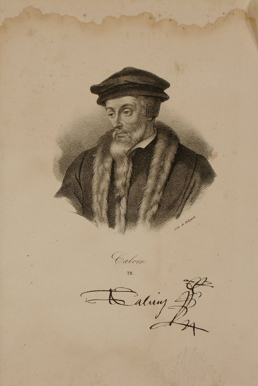 Retrato de Juan Calvino (1509-64) de Francois Seraphin Delpech