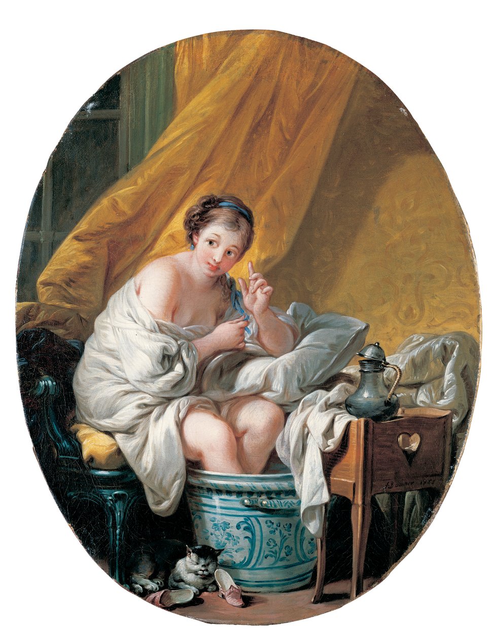 Una Joven Tomando un Baño de Pies de François Boucher