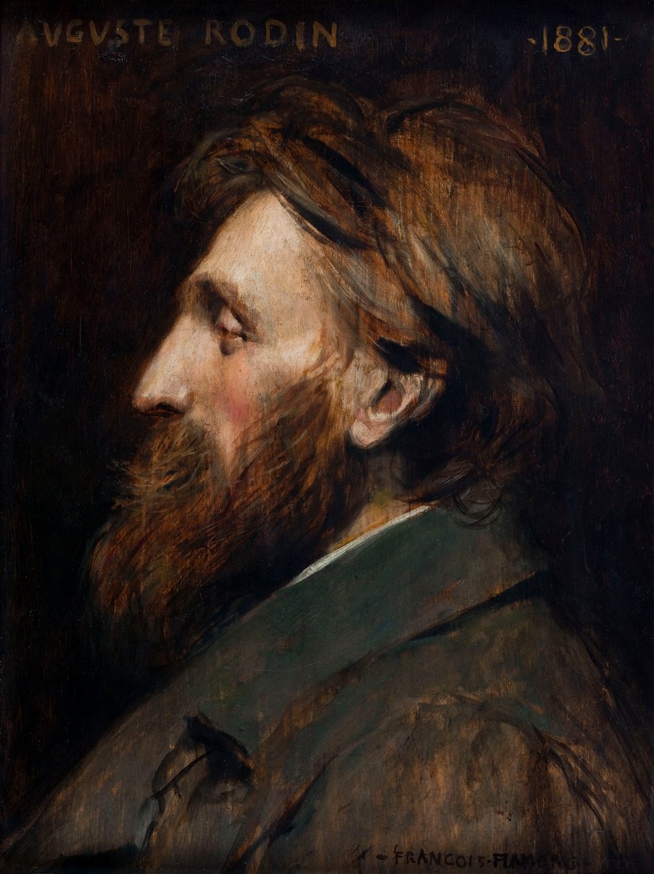 Retrato de Auguste Rodin 1840-1917, 1881 de Francois Flameng