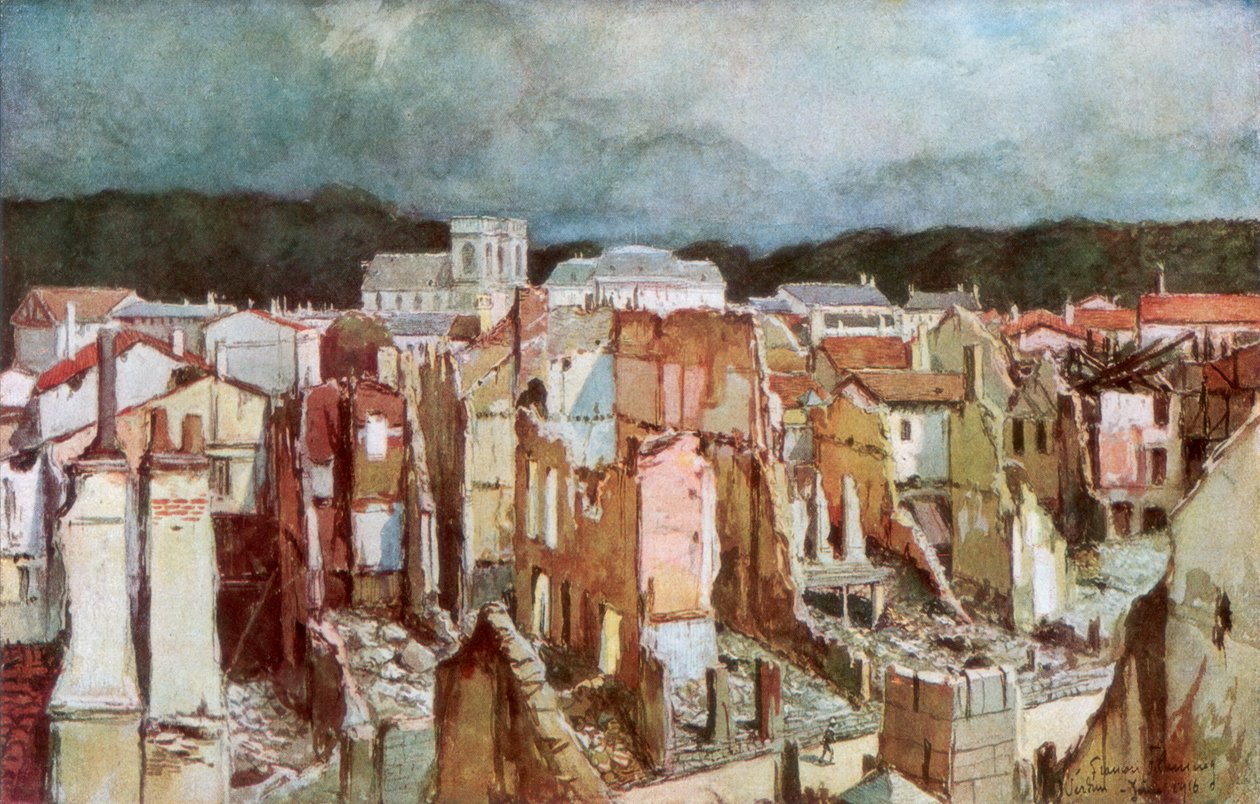 Las ruinas de Verdún, junio de 1916 de Francois Flameng