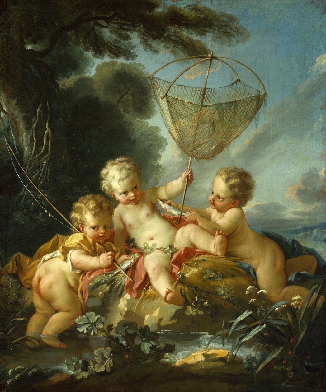 Putti como pescadores, c.1744 de François Boucher