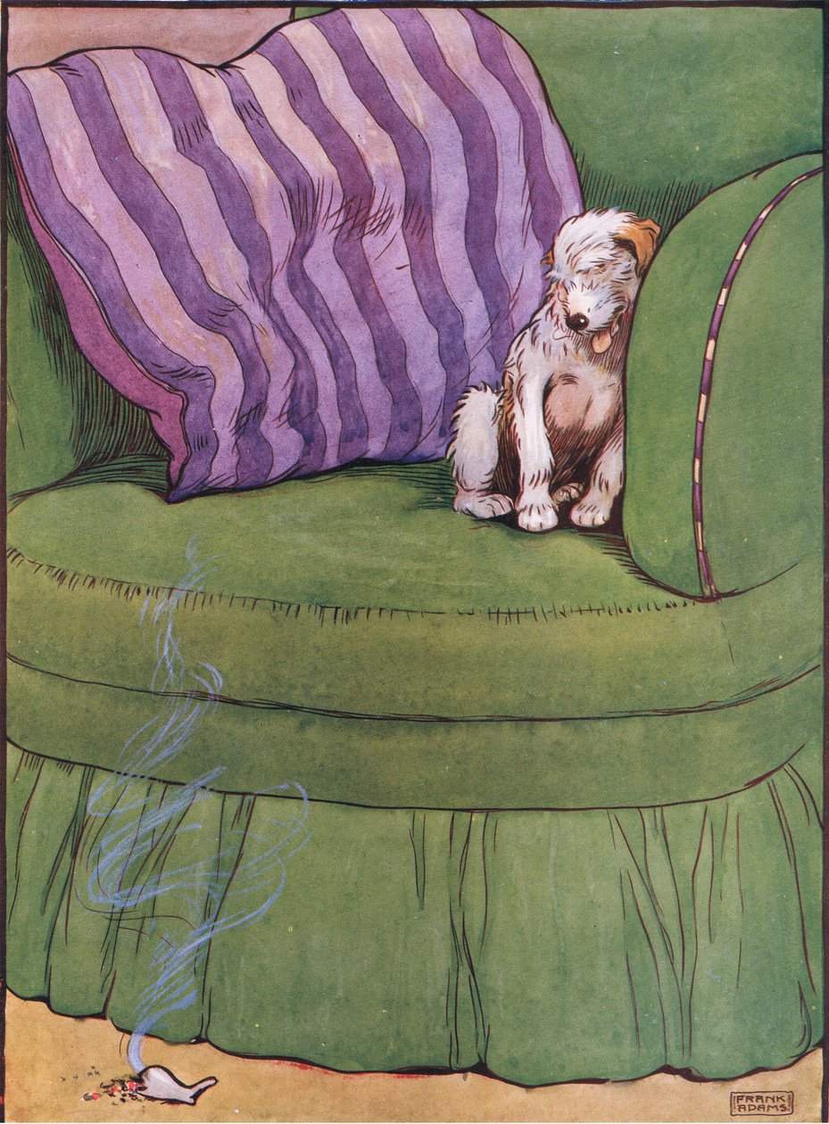 El perro se sentó en una silla, 1930s de Frank Adams