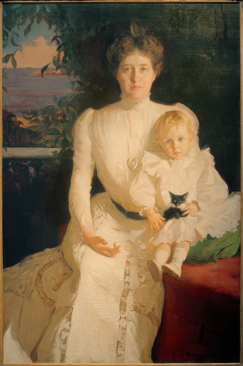Emma Thaw con su hijo Alexander de Frank Weston Benson