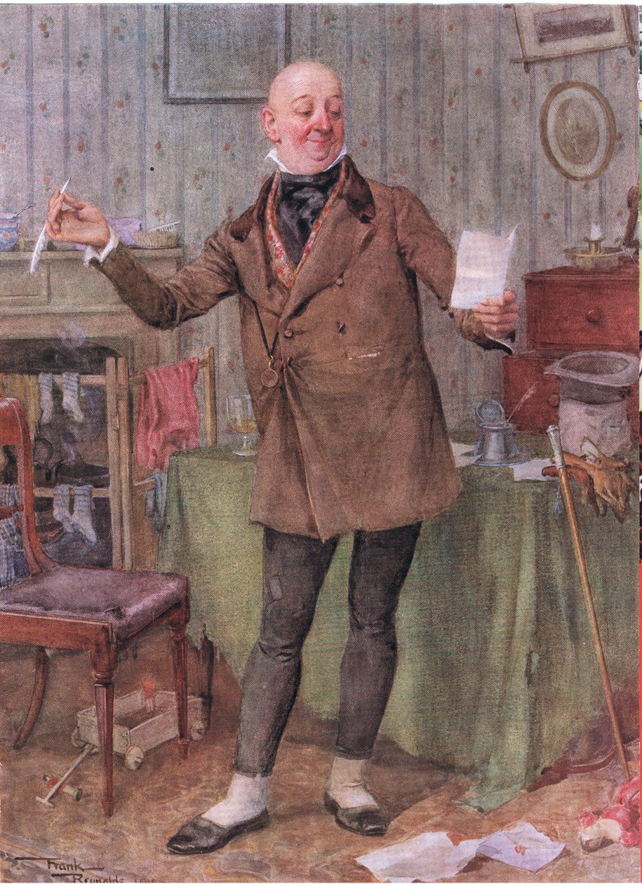 Mr Micawber (David Copperfield) (litografía en color) de Frank Reynolds