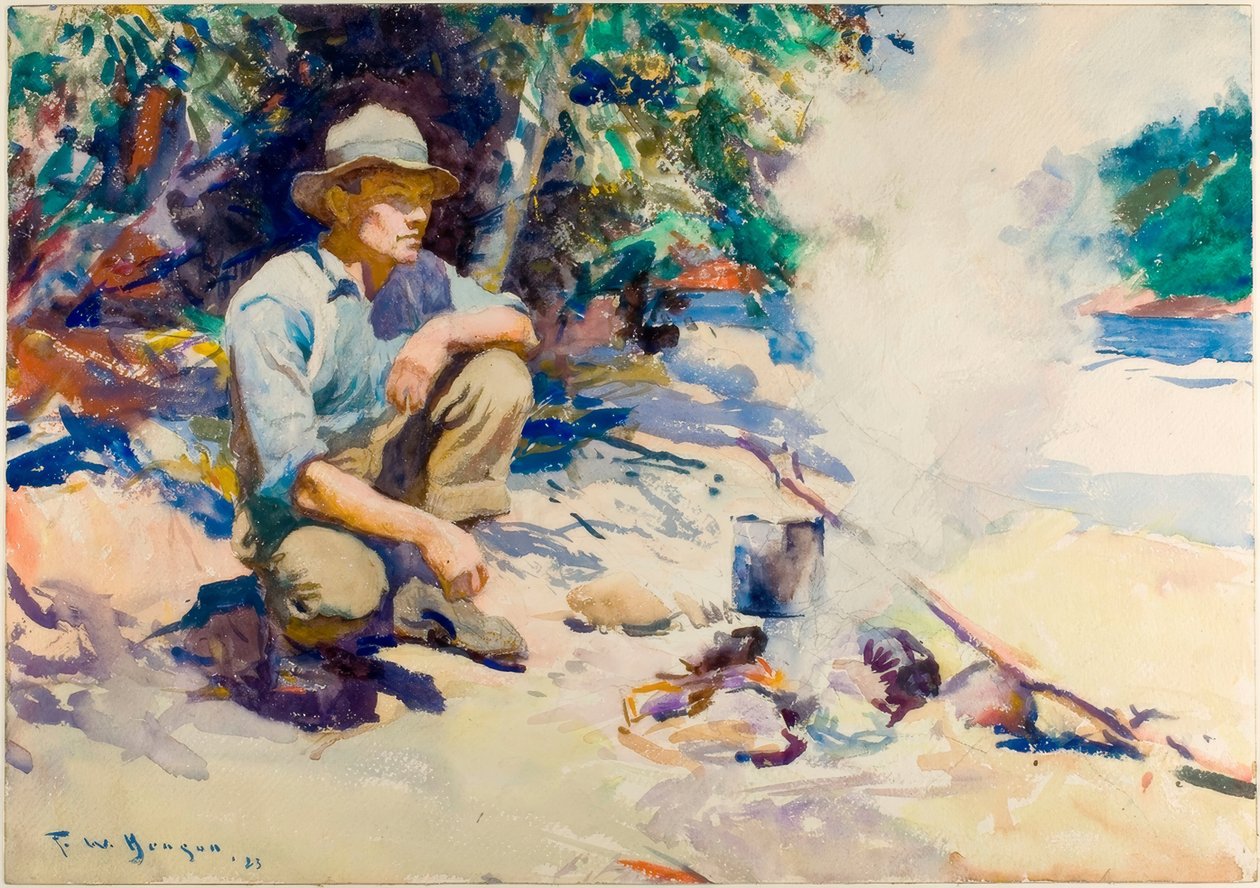 Hervir agua en el caldero de Frank Weston Benson