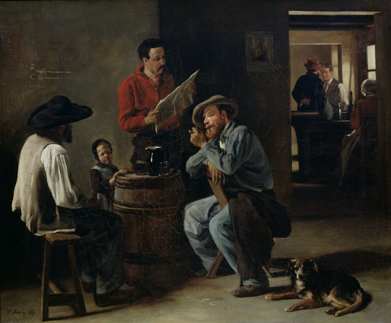 Interior de una taberna, 1859 de François Bonvin