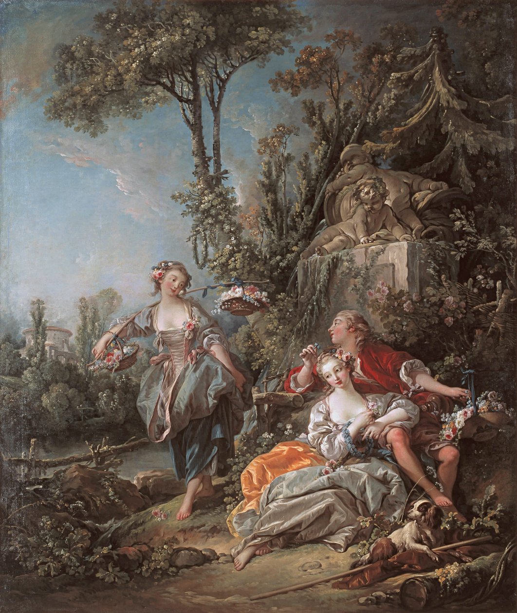 Amantes en un parque de François Boucher