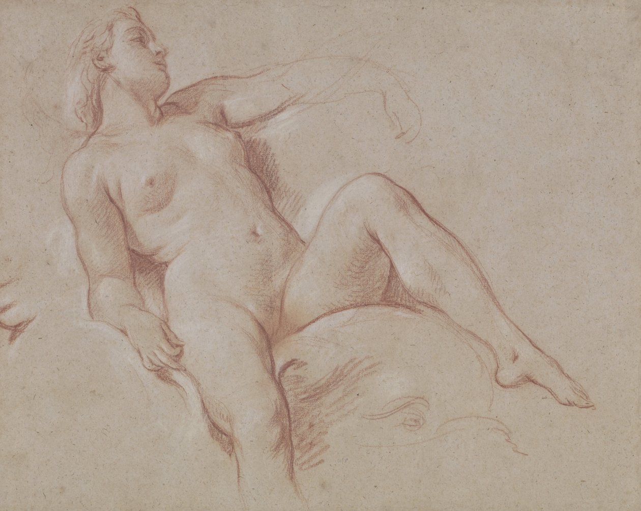 Desnudo Femenino en un Delfín de François Boucher