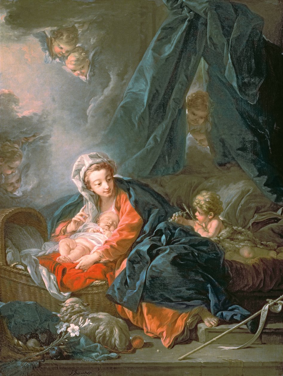 Madonna y el Niño, siglo XVIII de François Boucher