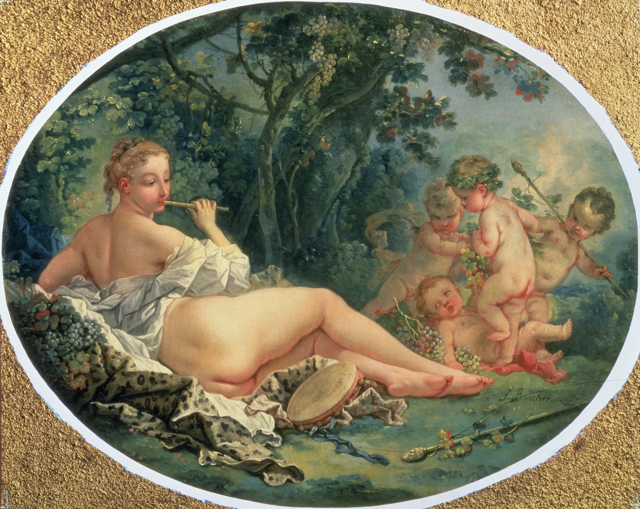 Ménade tocando la Flauta, 1735-38 de François Boucher