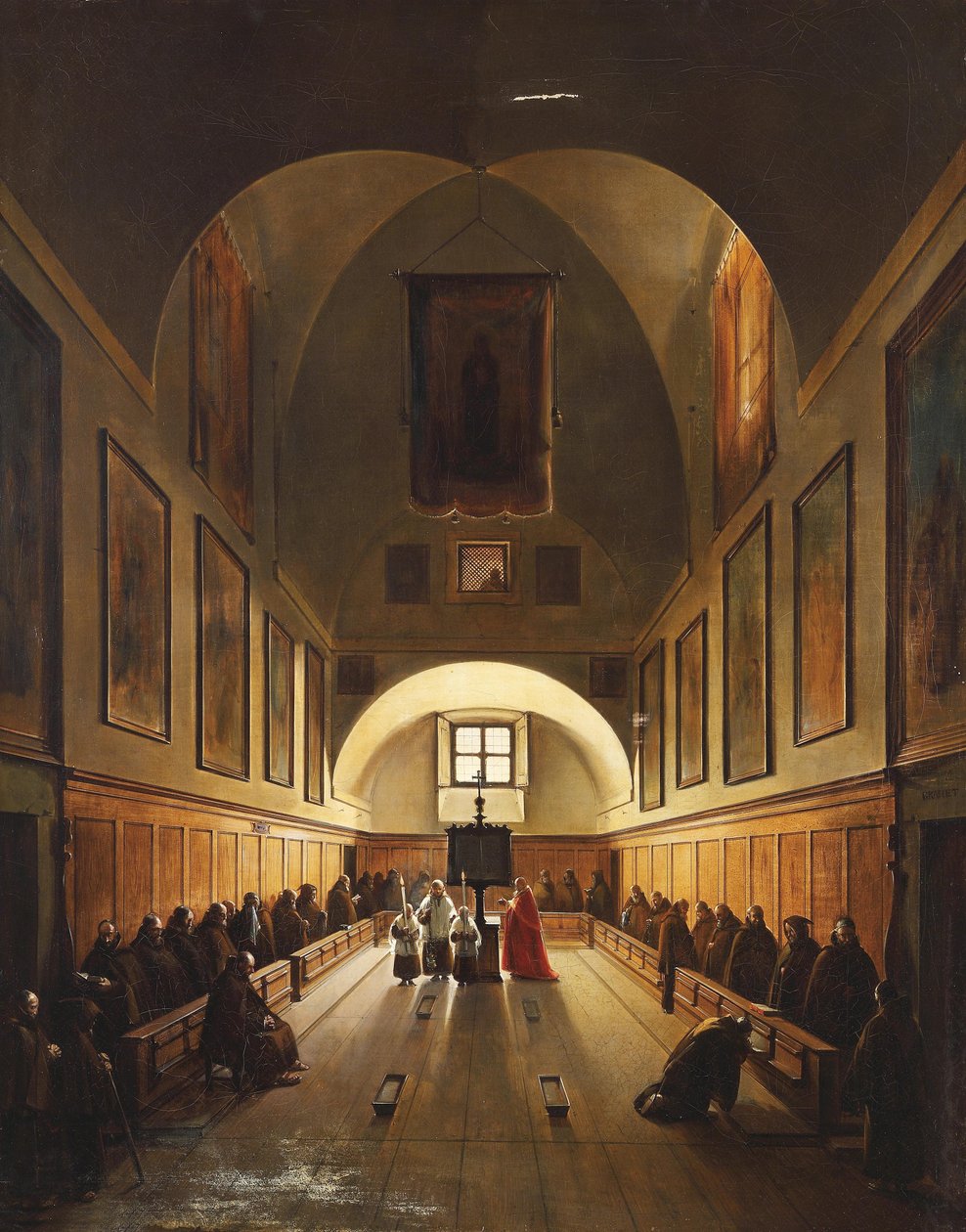 El coro de la iglesia de los Capuchinos Santa Maria Immacolata a via Veneto en Roma de Francois Marius Granet
