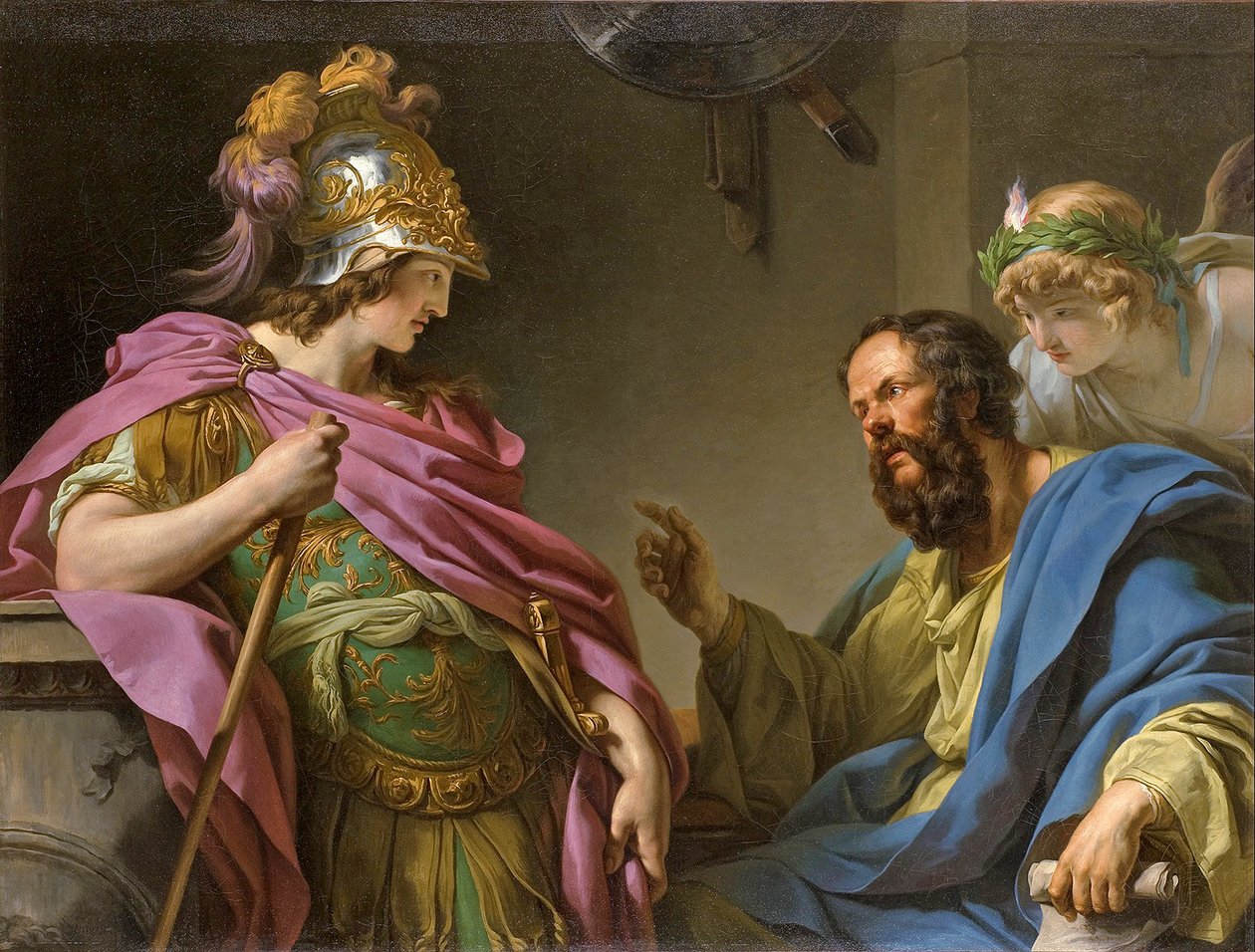 Alcibíades siendo enseñado por Sócrates de François André Vincent