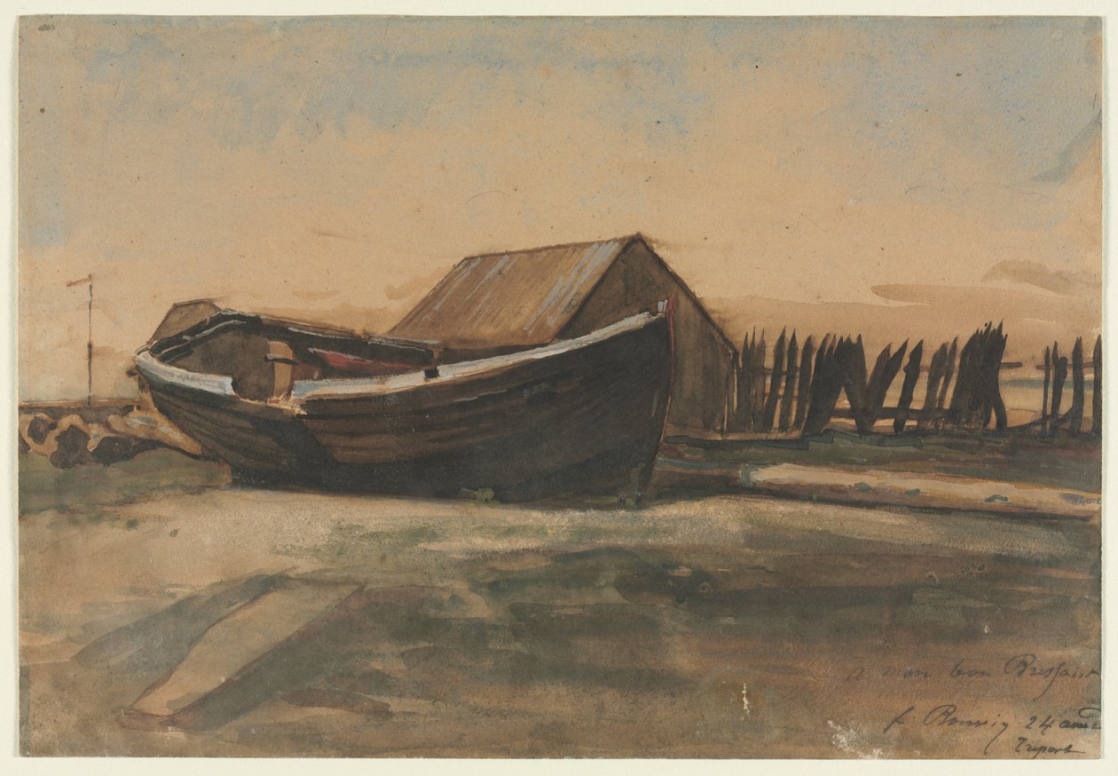 Boat on a Beach, Le Tréport de François Bonvin