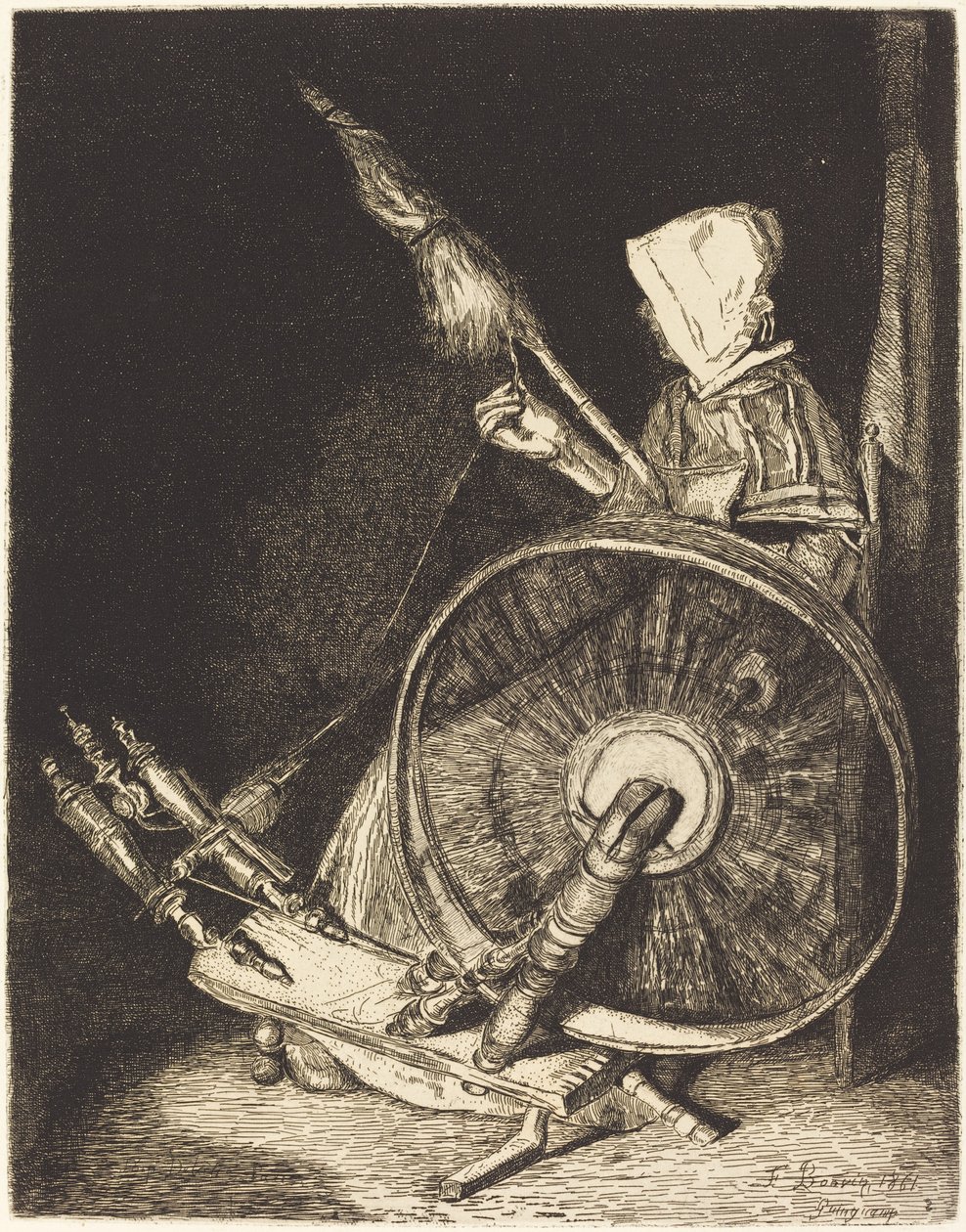 Hiladora Bretona (Fileuse Bretonne) de François Bonvin