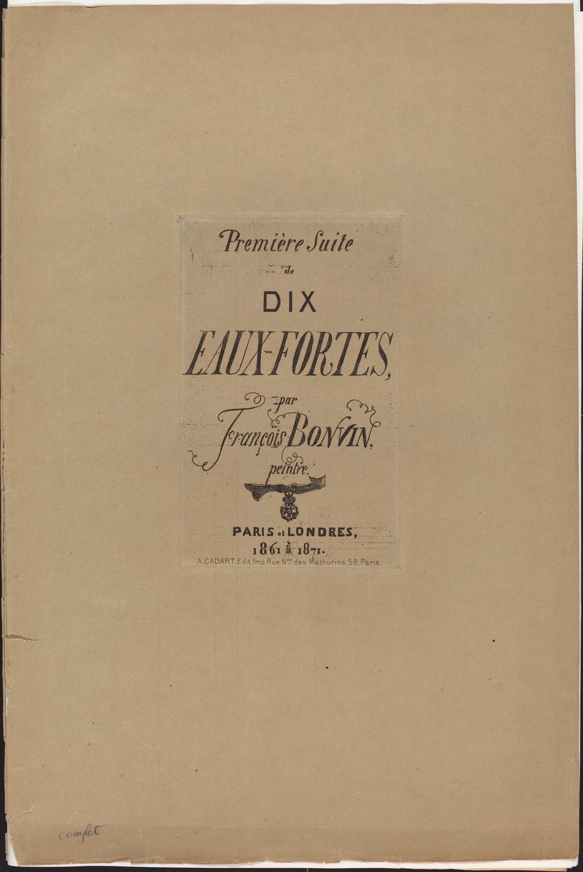 Primera suite de diez aguafuertes de François Bonvin