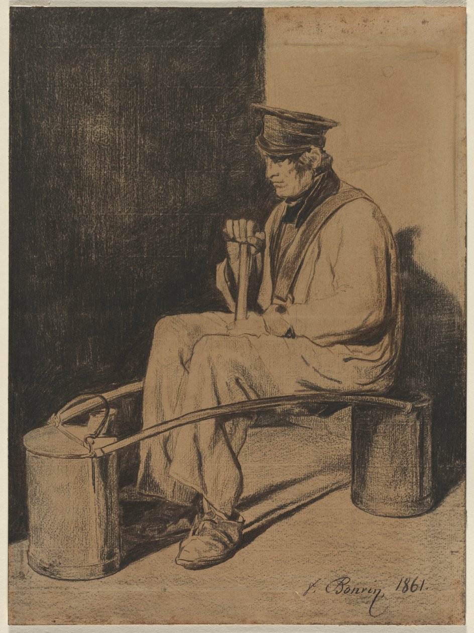 Water Carrier Seated on His Yoke de François Bonvin