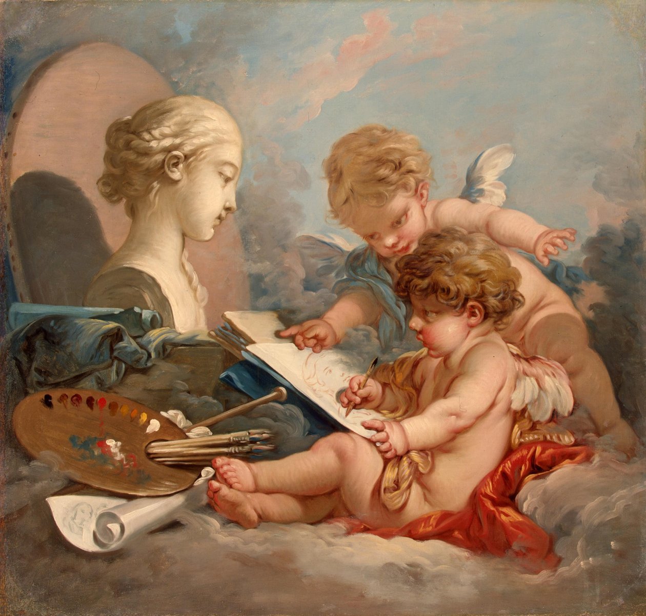 Cupidos. Alegoría de la pintura de François Boucher