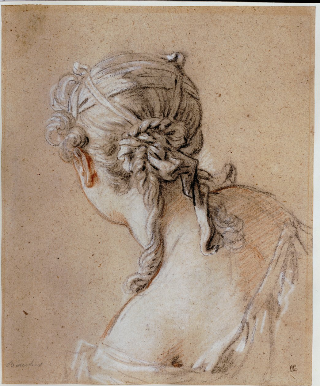 Cabeza de una mujer desde atrás, c.1740 de François Boucher