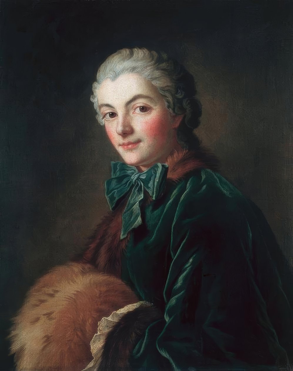 Joven mujer con manguito de François Boucher