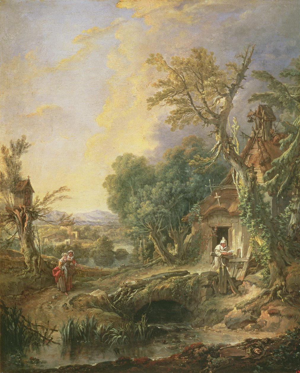 Paisaje con un ermitaño, 1742 de François Boucher