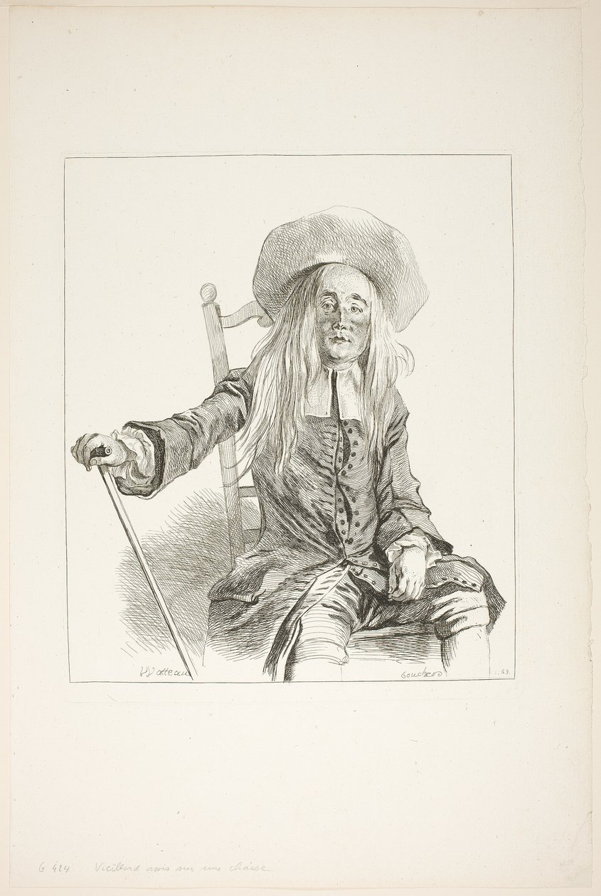 Hombre sentado en una silla de François Boucher