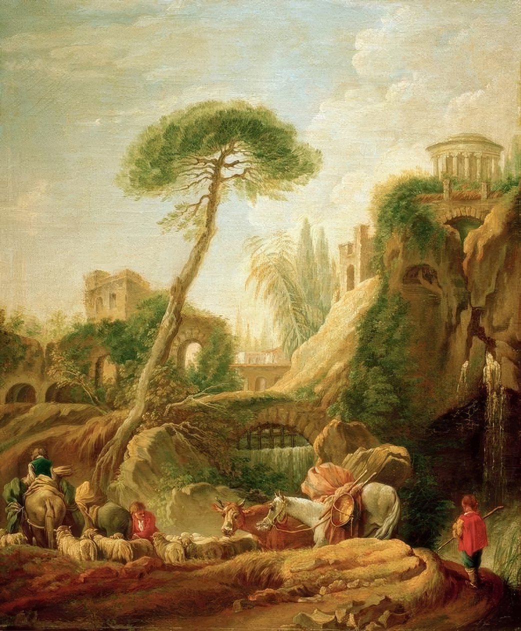 Paisaje de fantasía en Tivoli de François Boucher