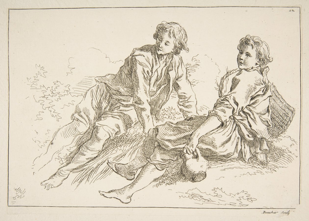 Hoja de bocetos de François Boucher