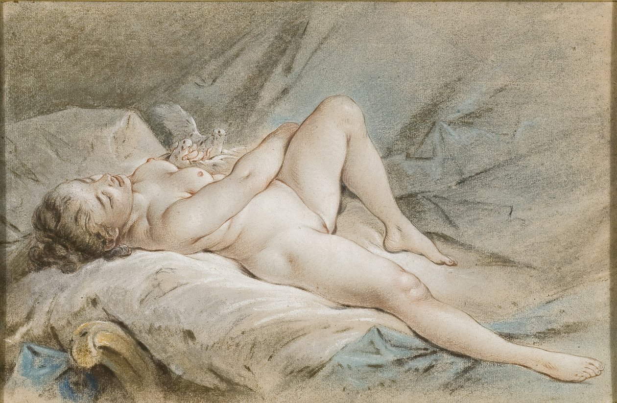 Venus jugando con dos palomas de François Boucher