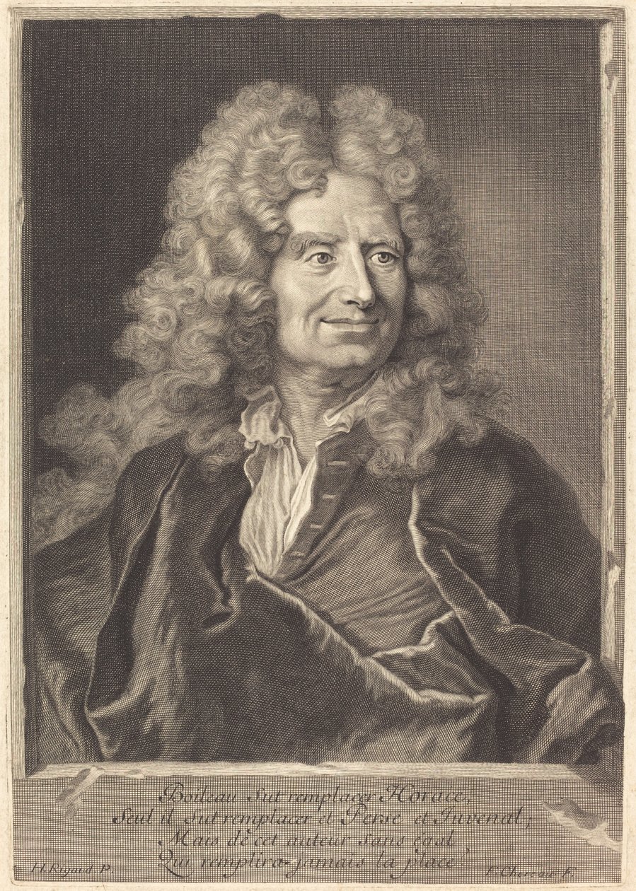 Nicolás Boileau de François Chereau I after Hyacinthe Rigaud