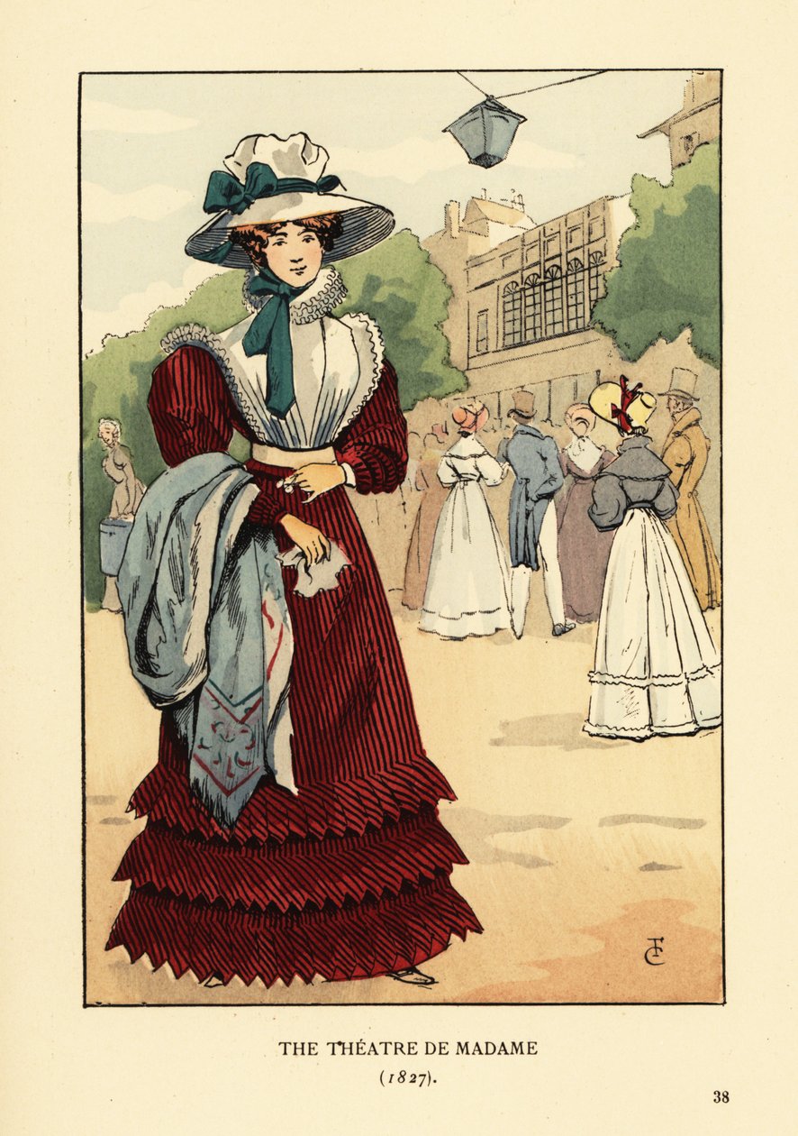 Mujer fuera del Théâtre du Gymnase, París de François Courboin