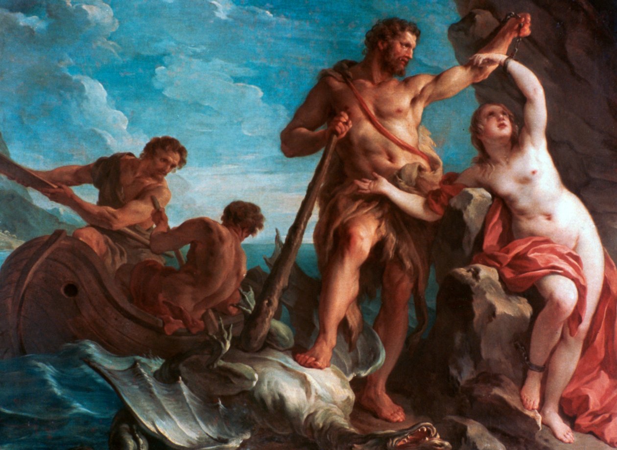 Heracles liberando a Hesione, c. 1708-1737 de François Lemoyne