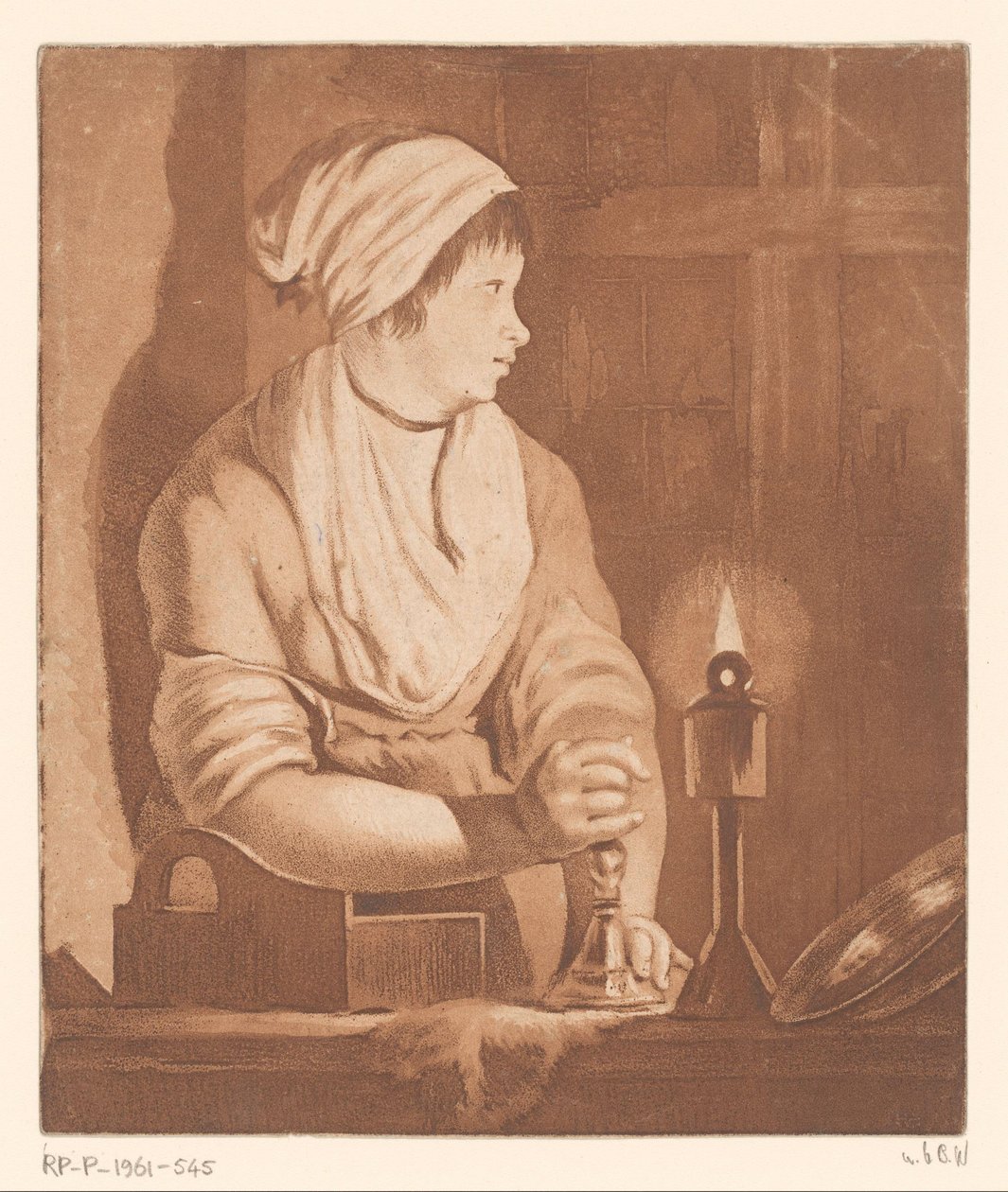 Mujer a la luz de las velas de François Philippe Charpentier (possibly)
