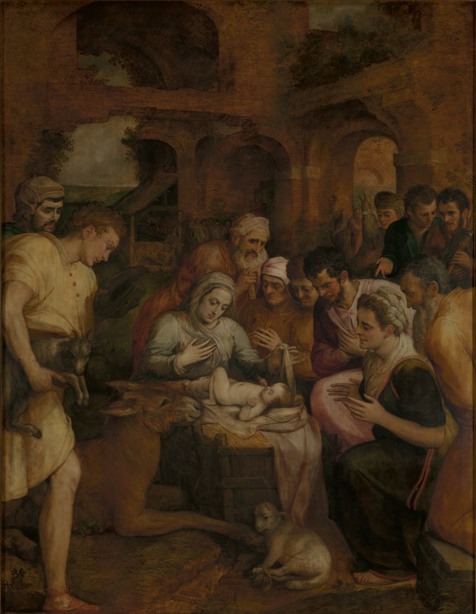Adoración de los pastores de Frans Floris