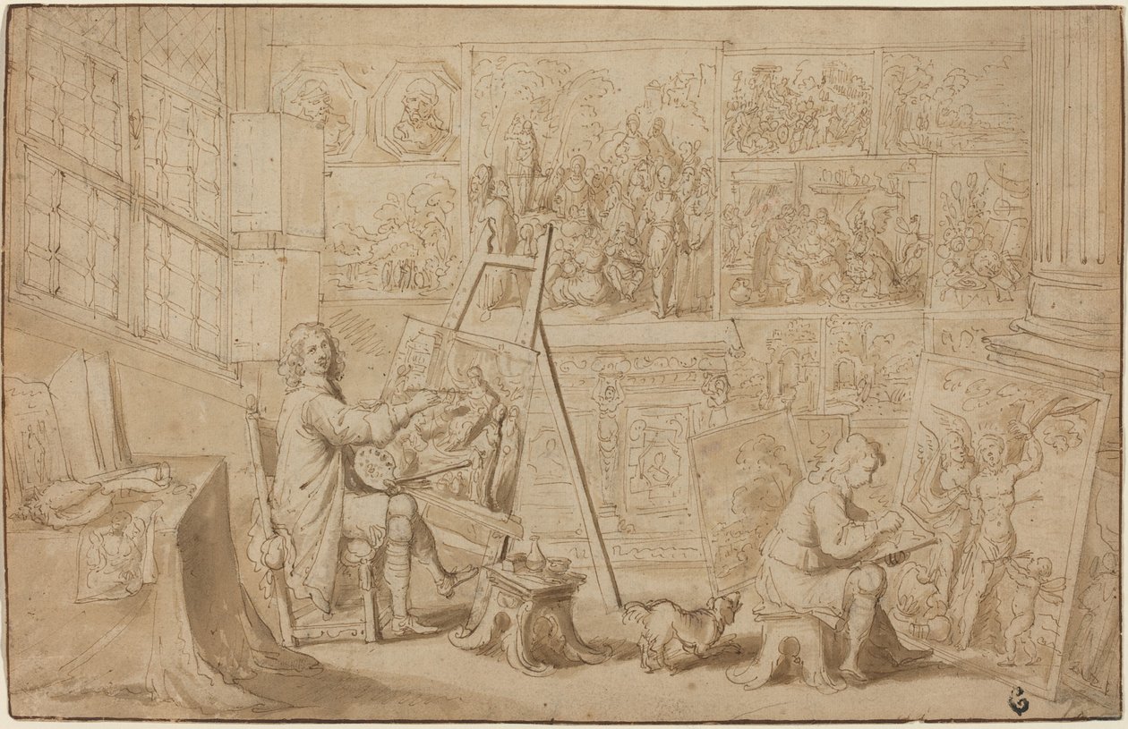 Estudio de un artista (recto) de Frans Francken the Younger