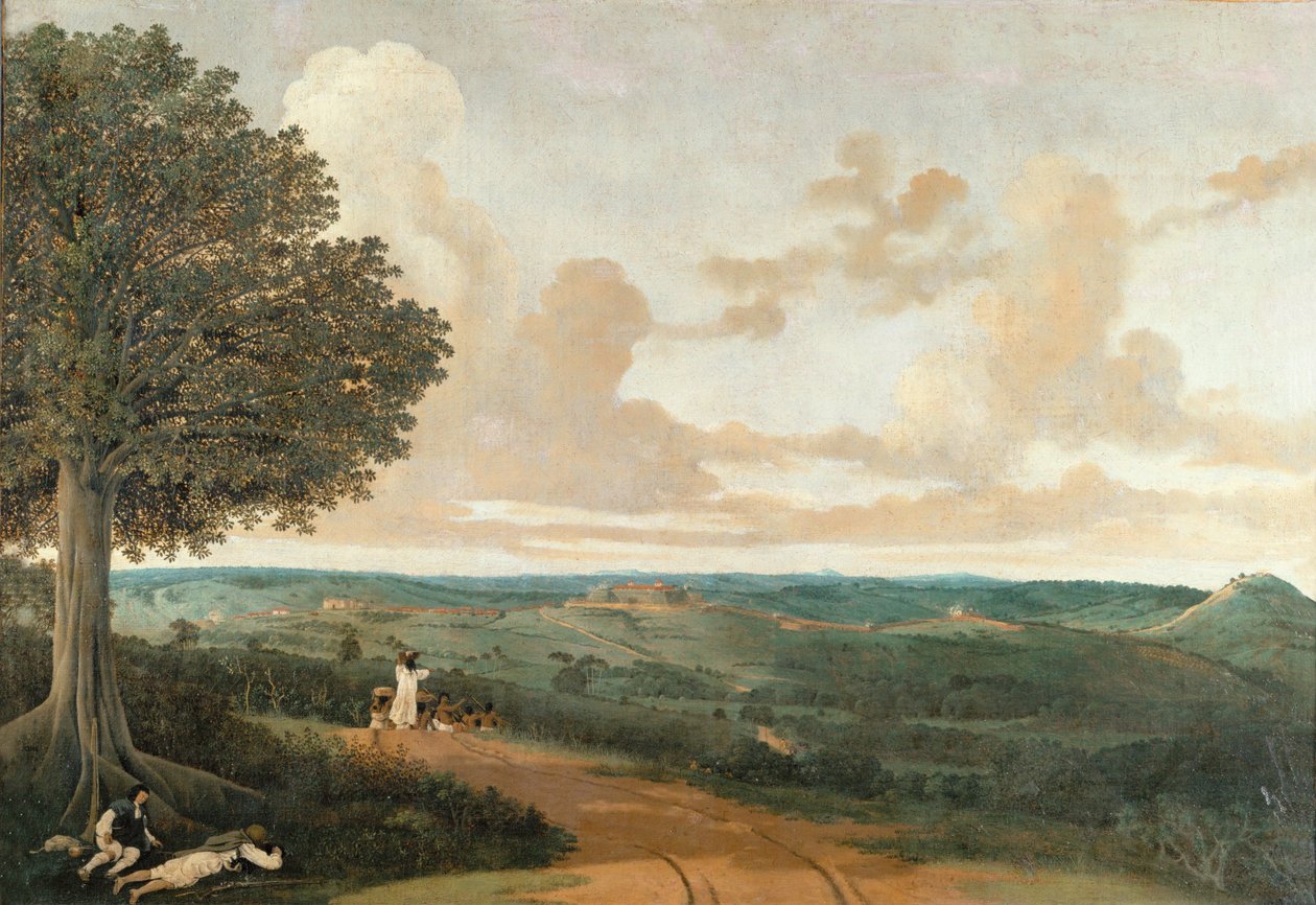 Paisaje brasileño alrededor de Porto Calvo ... de Frans Jansz Post