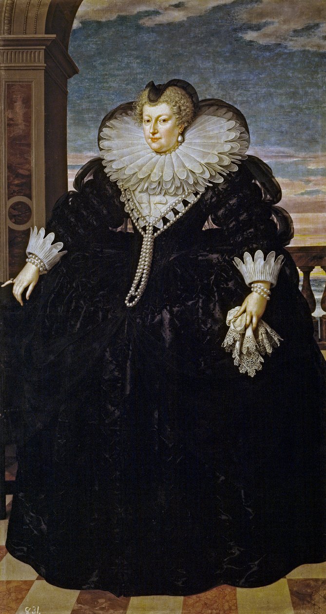 María de Médicis como viuda de Frans Pourbus the Younger