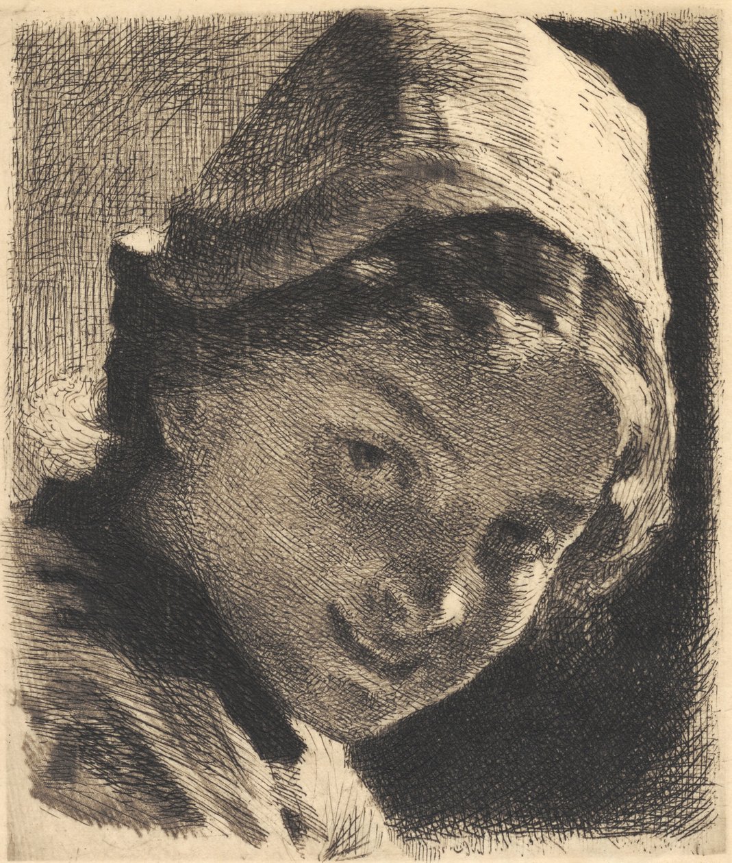 Niña sonriente con gorro de Frans Schwartz