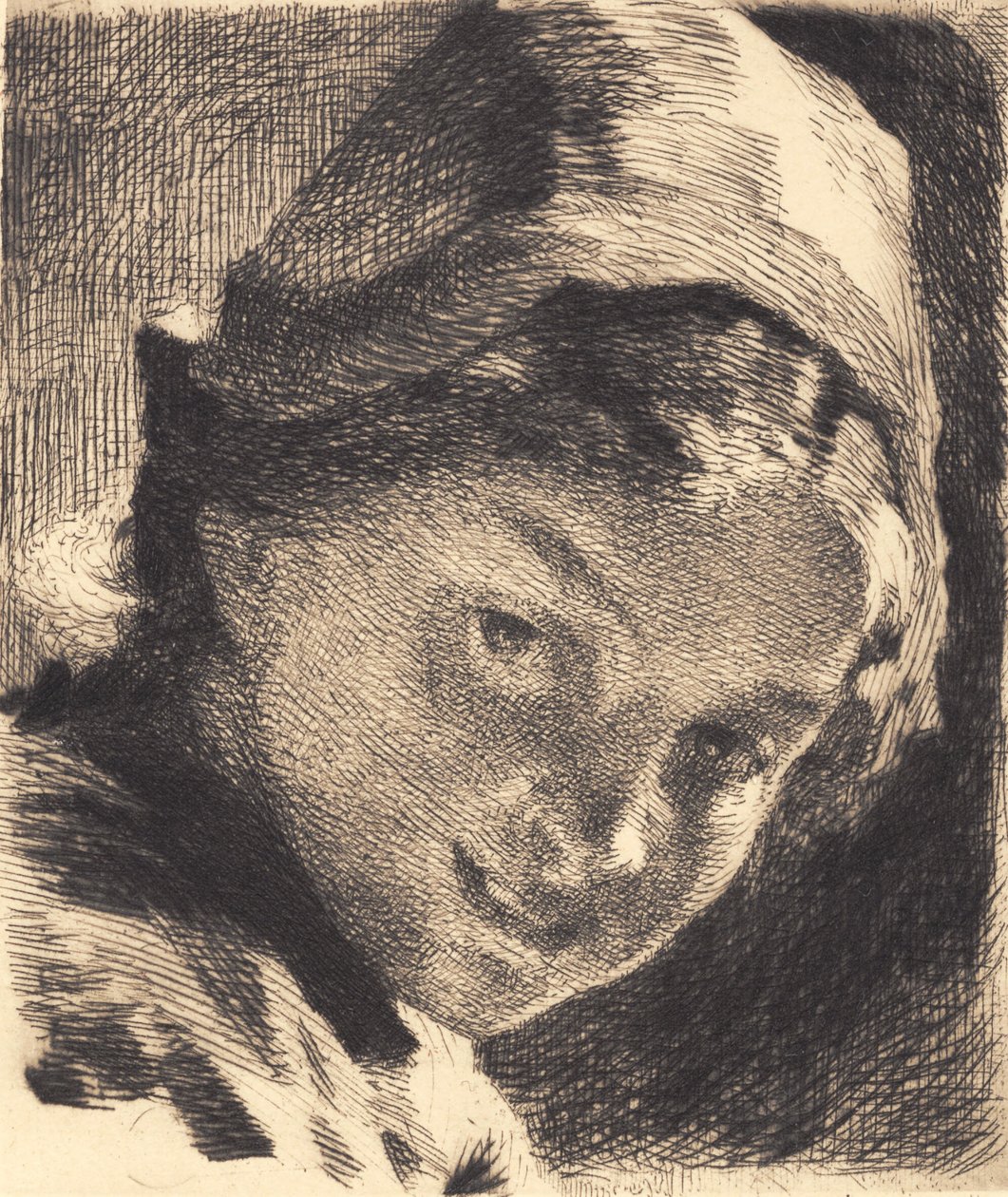Niña sonriente con gorro de Frans Schwartz